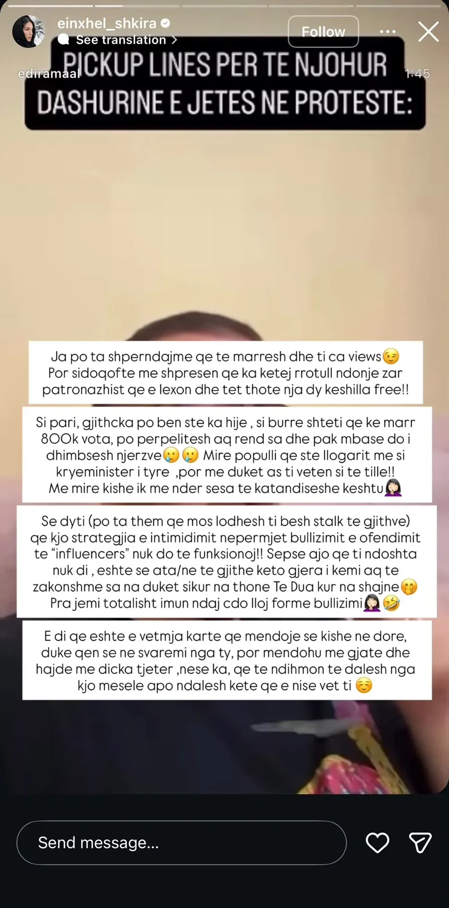 &ldquo;Po p&euml;rp&euml;litesh r&euml;nd&euml;&rdquo;, Einxhel Shkira