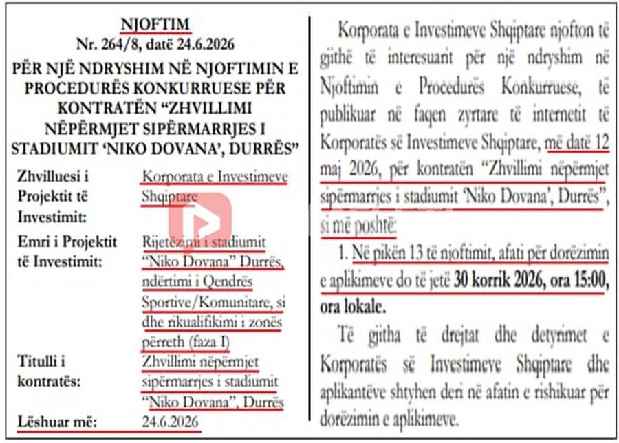 Elira Kokona shtyn ankandin e stadiumit 'Niko Dovana' në